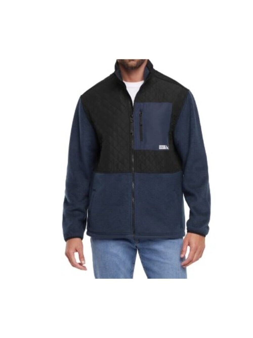 Eddie Bauer Men's Mixed Media Fleece Jacket Navy Size M
